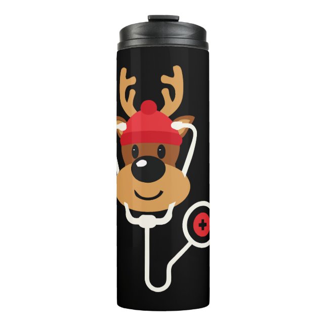 Termo Navidades de enfermería de renos (Anverso)