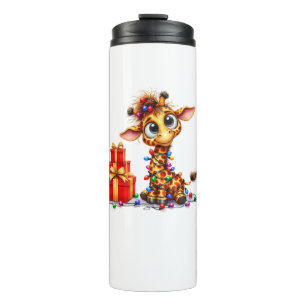 Termo Navidades de jirafas musicales iluminan jirafa nav