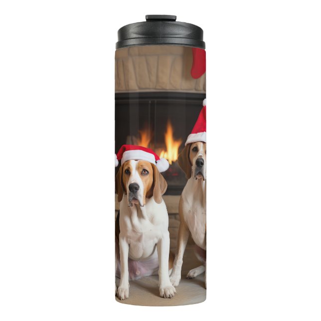 Termo Navidades de la chimenea de Foxhound inglesa (Anverso)