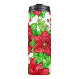 Termo Navidades de la poinsettia y de la coloración de l