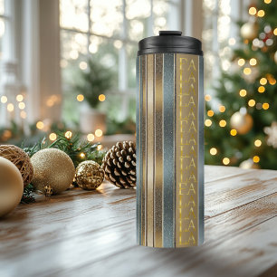 Termo Navidades de los tonos de la tierra Fa La Pattern#