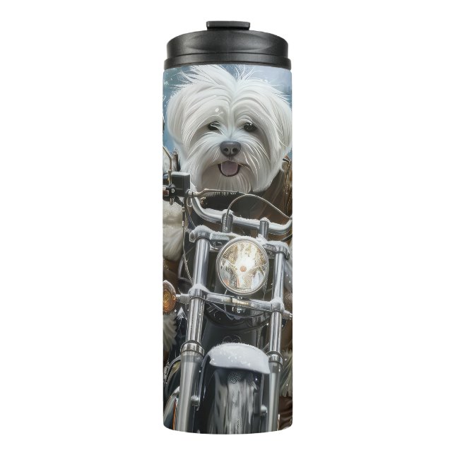 Termo Navidades de motocicletas Coton De Tulear (Anverso)
