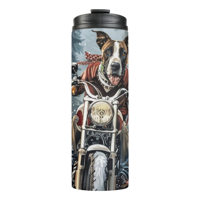 Termo Navidades de motocicletas Great Dane Dog Riding (Anverso)
