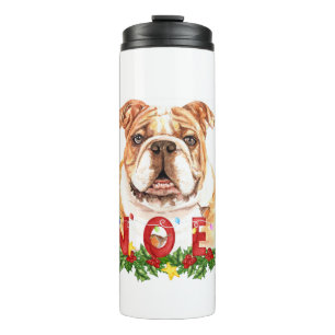 Termo Navidades de noel de Bulldog de acuarela