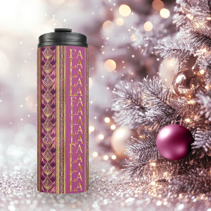 Termo Navidades de oro magenta Fa La La Pattern#27 ID100