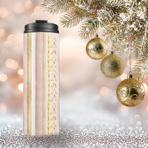 Termo Navidades de oro rosado Fa La La Pattern#27 ID1009