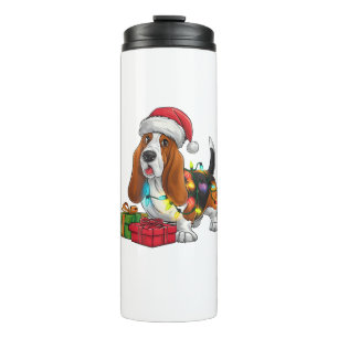 Termo Navidades de perras de Santa Hat Basset Hound