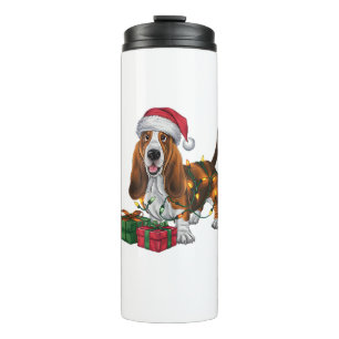 Termo Navidades de perras de Santa Hat Basset Hound