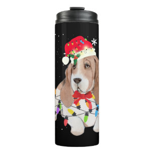 Termo Navidades de perrito de los hongos de Basset engal