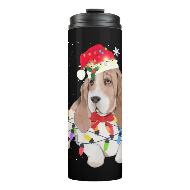 Termo Navidades de perrito de los hongos de Basset engal (Anverso)