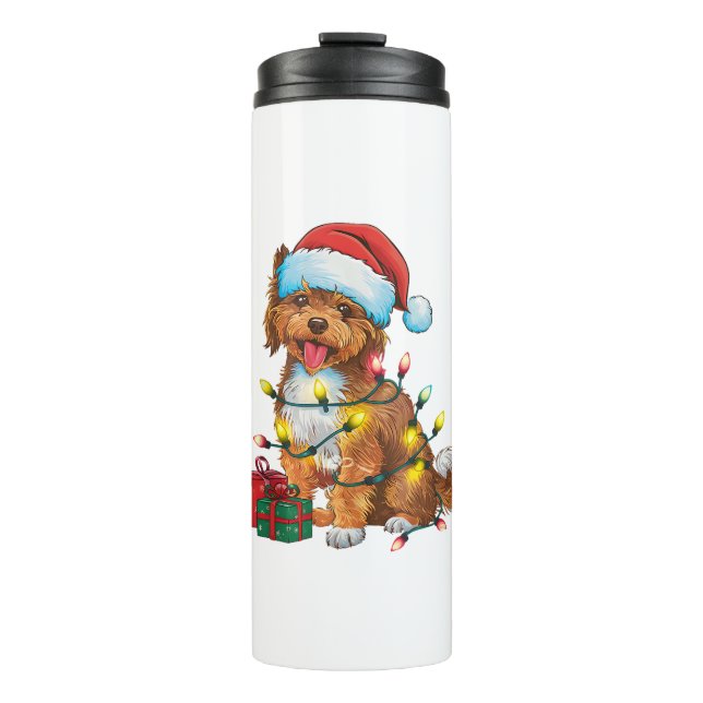 Termo Navidades de perro de Santa Hat Lowchen iluminan N (Anverso)