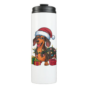 Termo Navidades de perros de Santa Hat Dachshund que ilu