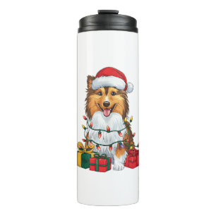 Termo Navidades de perros lascivos de Santa Hat Sheltie