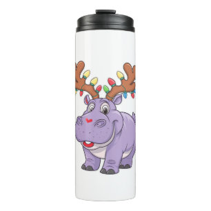 Termo Navidades de renos Moo Deng Xmas Cute Zoo Safari S