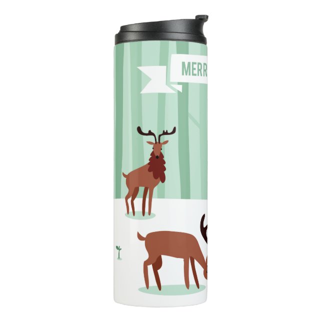 Termo Navidades de renos trillados (Rotado hacia la izquierda)