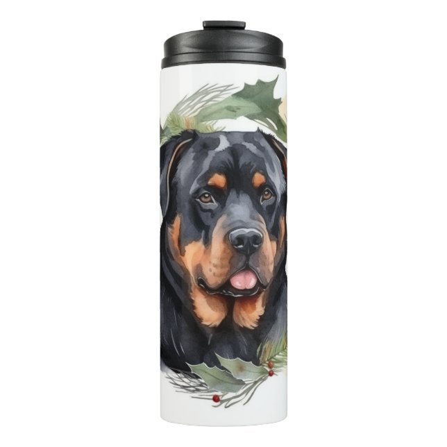 Termo Navidades de Rottweiler Wreath Festimes Pup (Anverso)