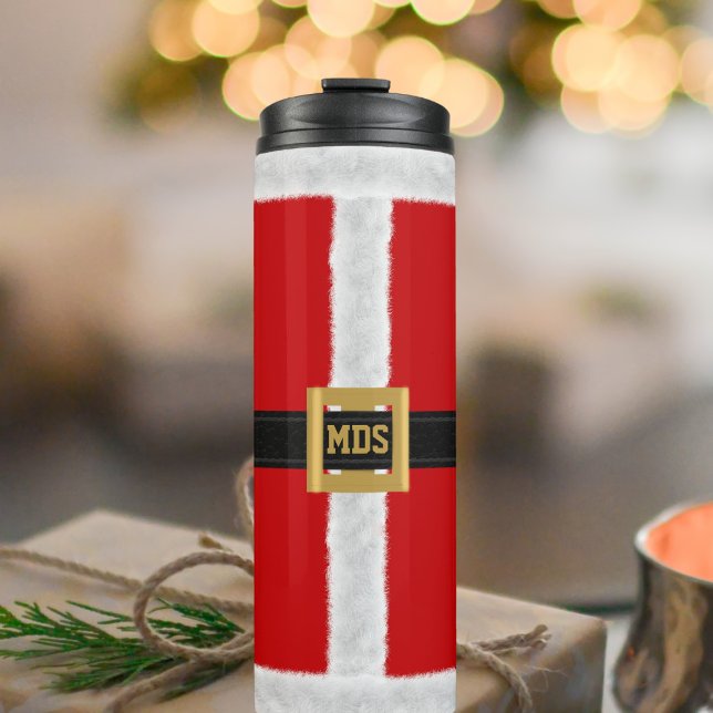 Termo Navidades de Santa Suit Rojo Vacaciones Tumbler Te (Perfect travel tumbler for the Professional Santa. Just add your initials)