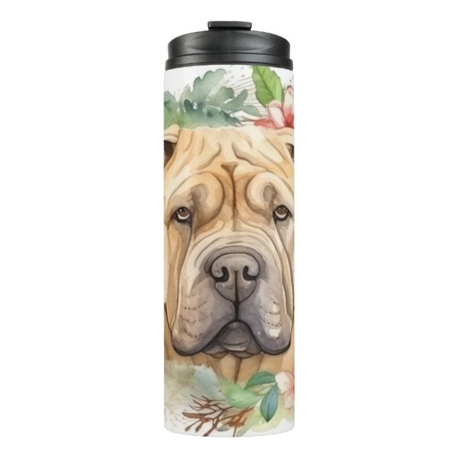 Termo Navidades de Shar Pei Wreath Festimes Pup (Anverso)