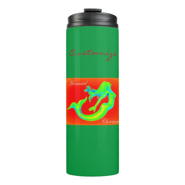 Termo navidades de sirenas alegres rojas (Anverso)