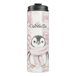 Termo Navidades de Snowflakes con pinguino rosa