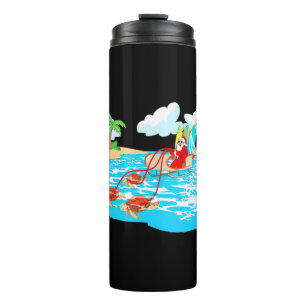 Termo Navidades de surf de Sea Turtle Sleigh Santa Beach