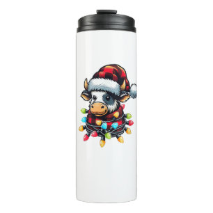 Termo Navidades de vaca Santa Hat Bufalo Jugado Xmas Vac