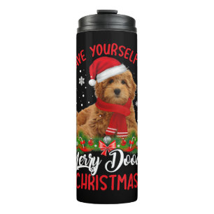 Termo Navidades del Cute Yorkshire Terrier Dog Merry Doo
