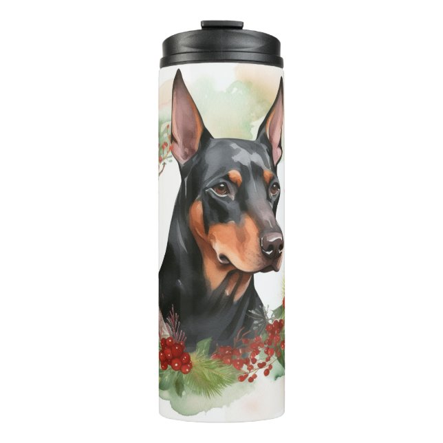 Termo Navidades Doberman Wreath Festive Pup (Anverso)