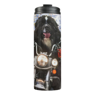 Termo Navidades en motocicleta de perros de Terranova