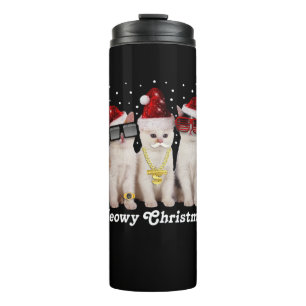 Termo Navidades felices Gato lindo con Santa Claus