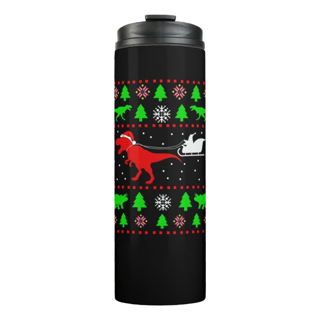 Termo Navidades feos de dinosaurios Sweater Xmas T rex (Anverso)