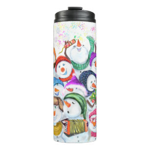 Termo Navidades Fiesta Snowman Tumbler termal divertido
