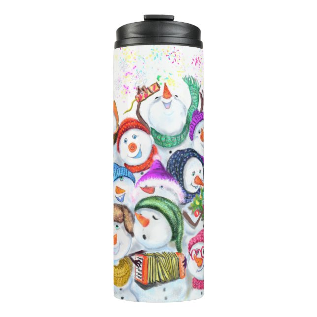 Termo Navidades Fiesta Snowman Tumbler termal divertido (Anverso)