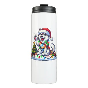 Termo Navidades Husky, mano de paz divertida, iluminan a