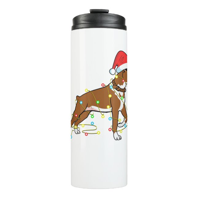 Termo Navidades iluminan obsequio de boxeo de perro de m (Anverso)