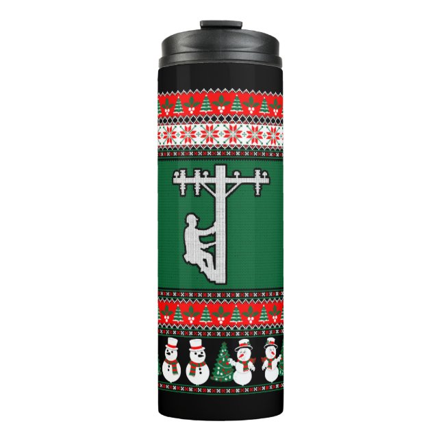 Termo Navidades Lineman Ugly Sweater (Anverso)