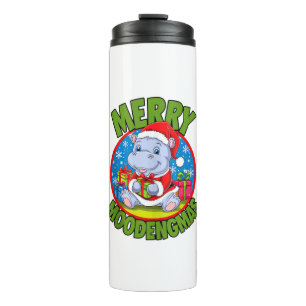 Termo Navidades Moo Deng Merry Moodengmas Baby Hippo Chr