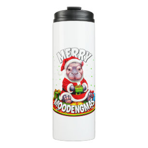 Termo Navidades Moo Deng Merry Moodengmas Baby Hippo Chr
