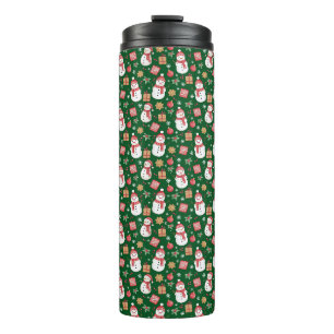 Termo Navidades Patran Las Hojas De Snowman Holly Y Pres