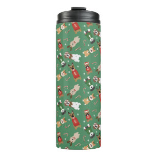 Termo Navidades Patrón de perros Rojo Verde