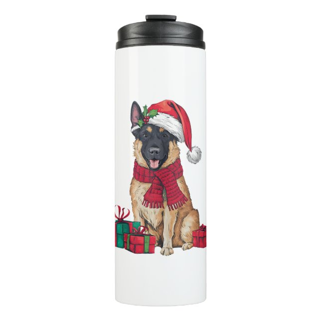 Termo Navidades perinos de Navidad en Santa Hat Malinois (Anverso)