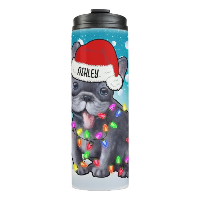 Termo Navidades personalizados Jefe de Bulldog francés S (Anverso)
