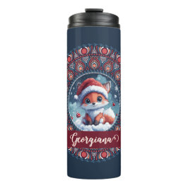 Termo Navidades personalizados Kawaii Fox Dot Mandala
