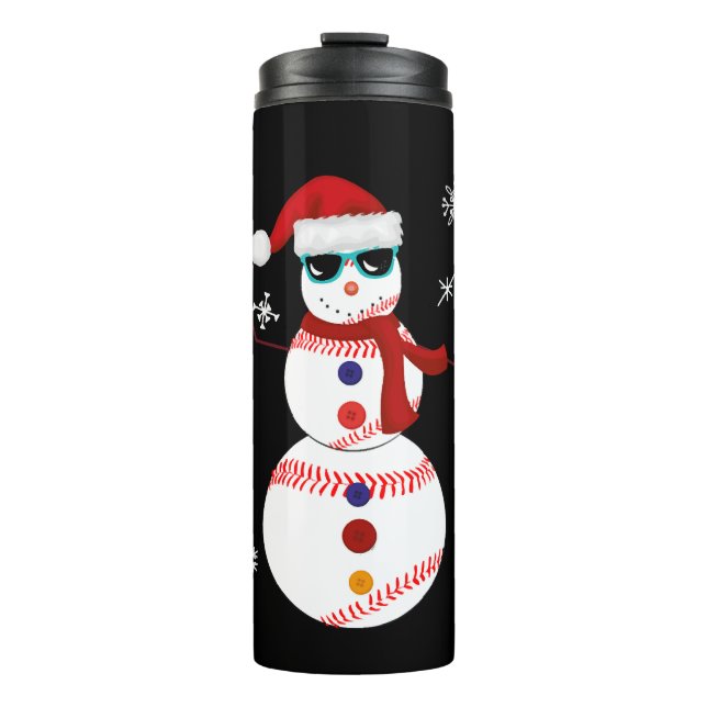 Termo Navidades Regalo de Snowman Santa Hat de béisbol (Anverso)