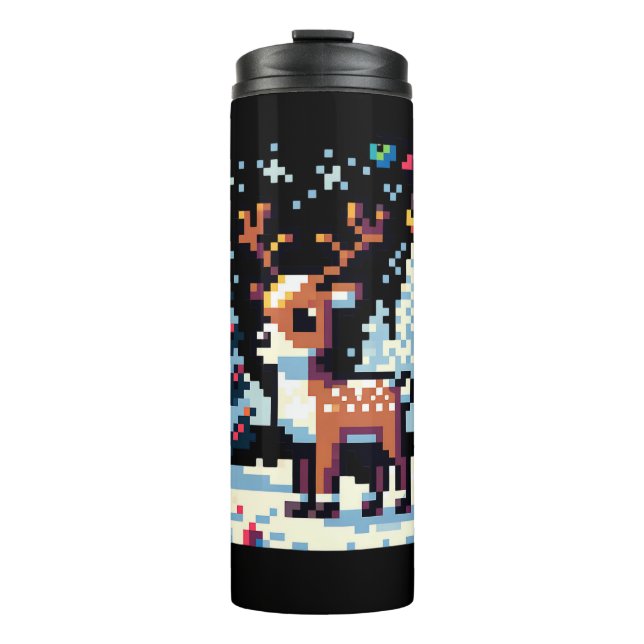 Termo Navidades Reindeer Winter Wonderland Pixel Art (Anverso)