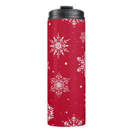 Termo Navidades rojos de copas de nieve