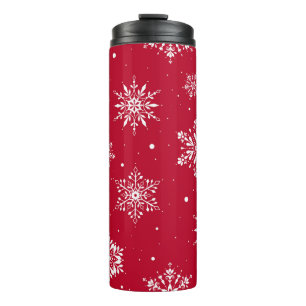 Termo Navidades rojos de copas de nieve