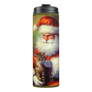 Termo Navidades Santa y un gato 1