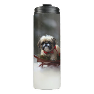 Termo Navidades Shih Tzu nevan en invierno