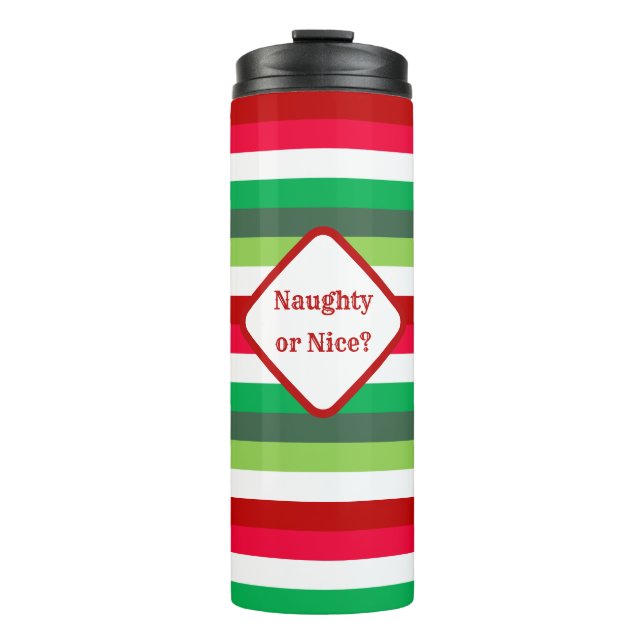 Termo Navidades Stripe Naughy o Buen Personalizable (Anverso)